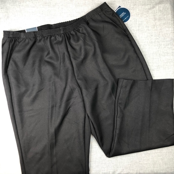 1X 2X 3X Black Comfort Waist Straight Leg Pants - Picture 2 of 3